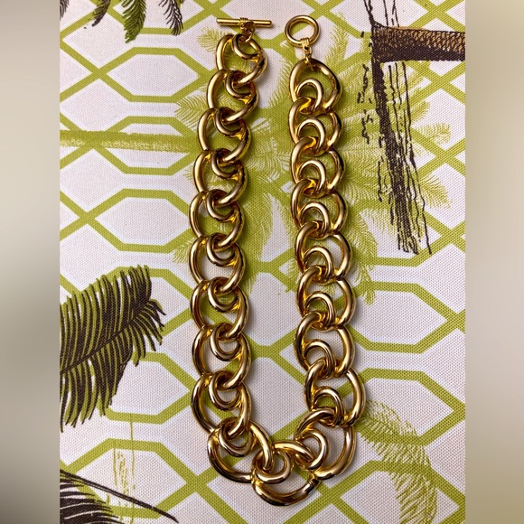 1980s Vintage Chunky gold statement necklace for toggle clasp - Picture 1 of 4
